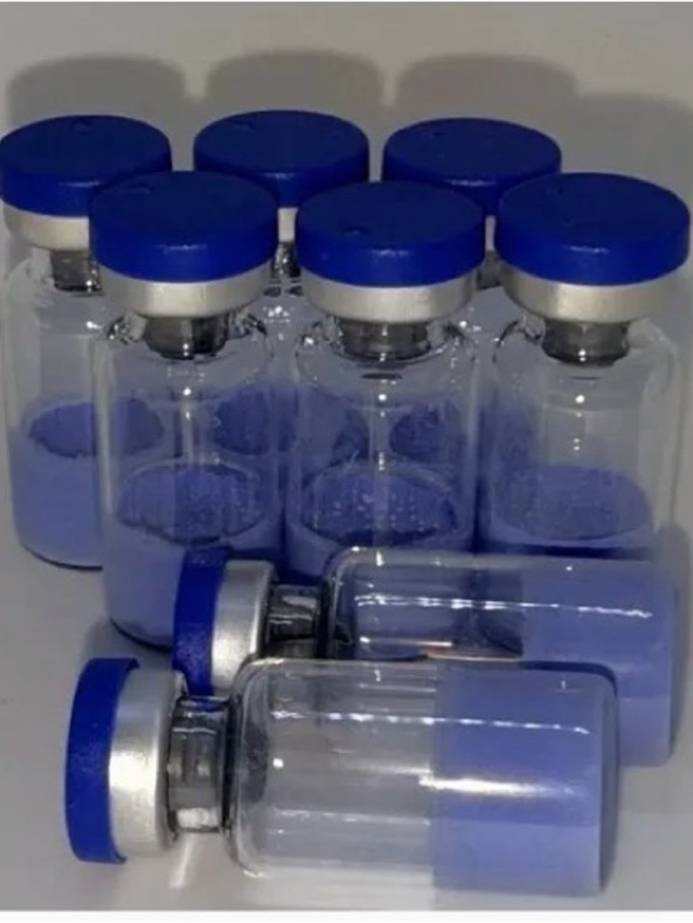 Blue-Capped Glass Treatment Vials - Women's Hair Mask Storage (Blue)